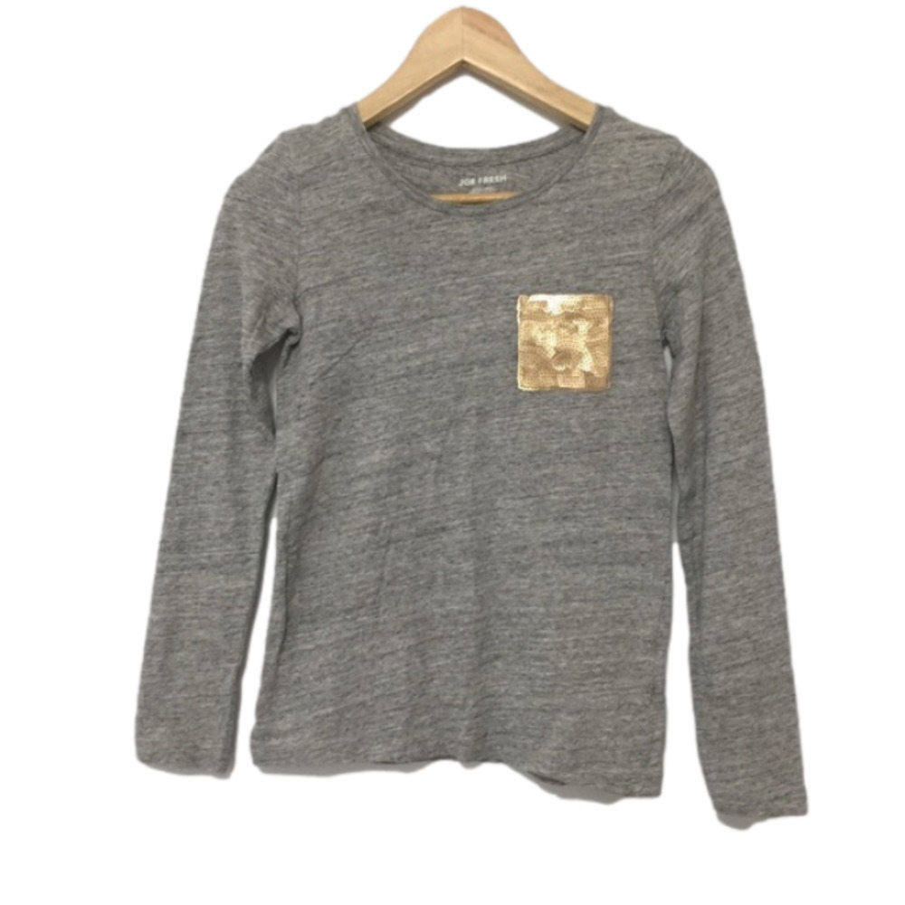 𝅺JOE fresh Girls 14Y sequin pocket grey basic top‎